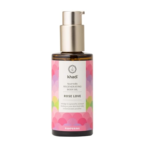 KHADI ROSE LOVE Ayurvedic Regenerating Body Oil - Luxurious beauty oil - pampering & regenerating - 100% plant-based & natural -3.38 fl oz