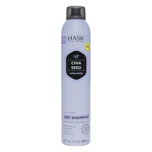 HASK Chia Seed Volumizing Dry Shampoo ? Absorbs Oil, Adds Volume & Bounce, Builds Body, No Sulfates or Parabens, Cruelty-Free ? 8.1oz