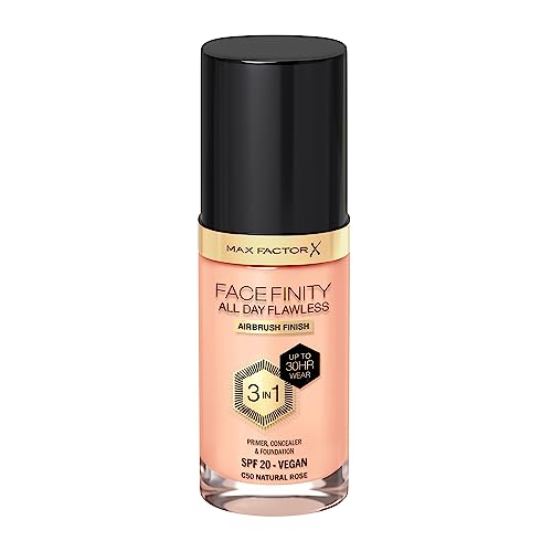 Cr?me Make-up Base Max Factor Face Finity All Day Flawless 3-in-1 Spf 20 N¨¬ C50 Natural rose 30 ml