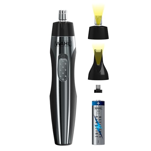 Wahl Lighted Battery Nose Hair Trimmer for Men & Women. Painless, Easy to See Nose, Ear, and Eyebrow Trimming with Built in Light, Battery Included. ? Model 3023283