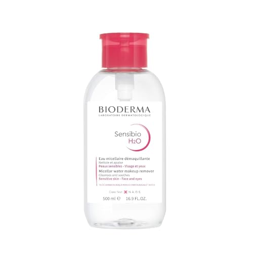 Bioderma - Sensibio H2O PUMP - Micellar Water - Cleansing and Make-Up Removing – Refreshing feeling – for Sensitive Skin, 16.7 Fl Oz (Pack of 1)