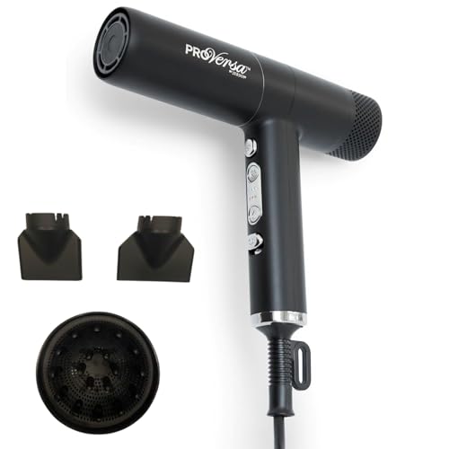Jerdon Hair Dryer with High Speed Low Noise Brushless Motor for Fast Drying and Includes Acessories - JHD100KB