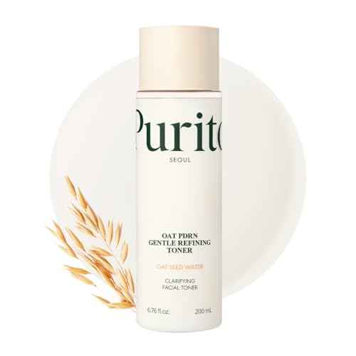 PURITO Oat PDRN Gentle Refining Toner 200 mL 6.76 fl.oz, Korean Oat Exfoliating Toner 99% Pure Oat PDRN, Hydrating & Clarifying Formula for Acne-Prone Skin, Vegan, Non-Comedogenic, Gentle Daily Use