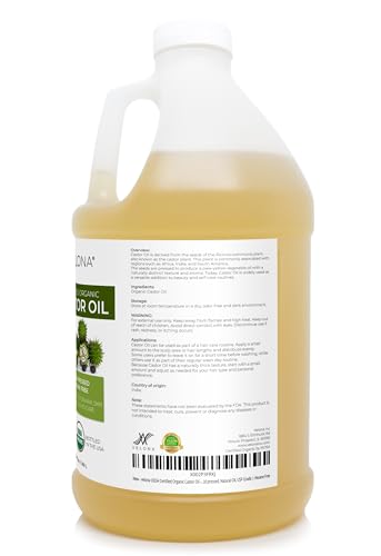 Organic Castor Oil - 64 fl oz Cold Pressed USDA Certified USP Grade, for Hair & Skin Care