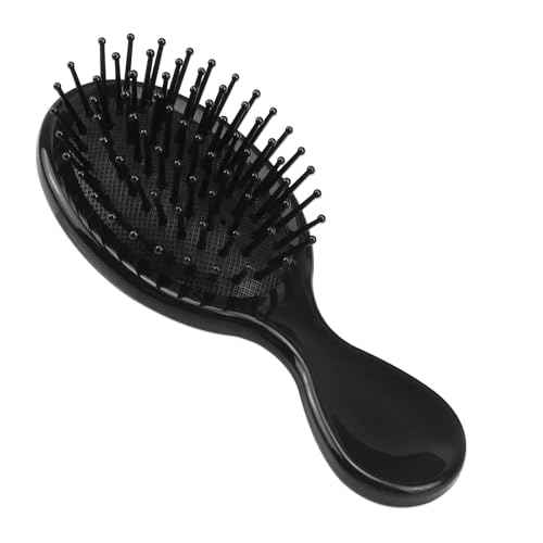 10 Pack Mini Hair Brushes Bulk, Mini Hair Brush Individually Wrapped, Soft Bristles Adds Shine, Scalp Massage and Detangling, Safe for All Hair Types Extensions, Wigs(Bright Black)