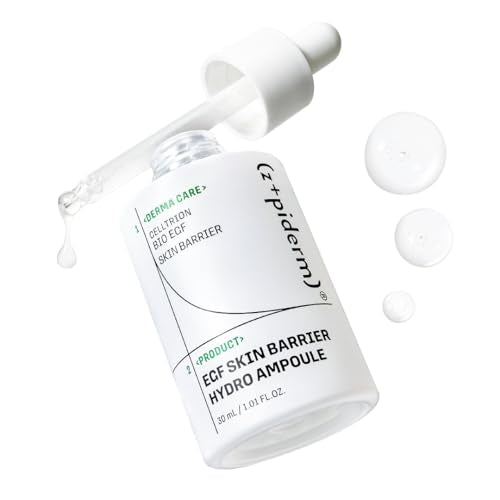 Zipiderm EGF Skin Barrier Hydro Ampoule ? Korean Lightweight Hydrating Serum with Ceramides, PDRN & Niacinamide | Barrier-Supporting Skincare for Sensitive & Delicate Skin | 1.01 fl oz