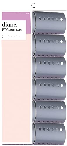 Diane 2-Inch Hair Rollers, 12-Pack Large Vented Curlers for Volume & Blowouts