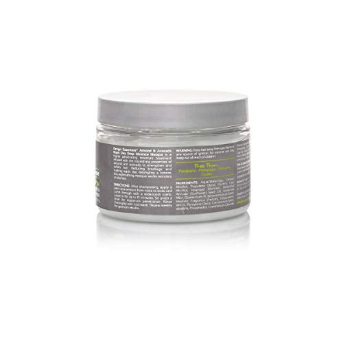 Design Essentials Almond & Avocado Wash Day Deep Moisture Masque, Deep Conditioning Hair Mask with Almond, Avocado & Shea, For Curly & Coily Hair, 12 oz
