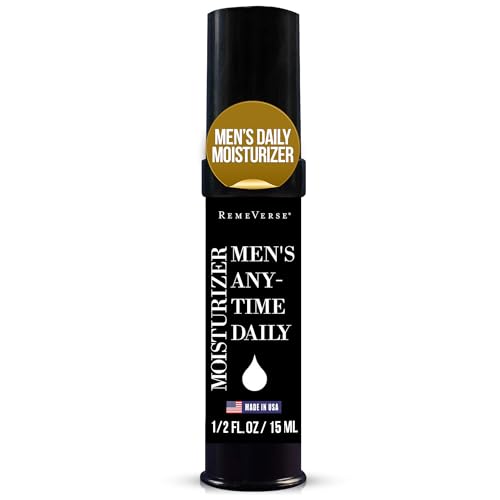RemeVerse Men¡¯s Anytime Daily Moisturizer with Hyaluronic Acid, Peptides, Vitamins C & E, Collagen, Green Tea - Smoothes & Hydrates Skin, Fragrance-Free, Water-Based, Youthful Care Formula - 15ml