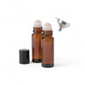 2PCS 30ml Amber Glass Roll On Bottles with Jade Roller Ball