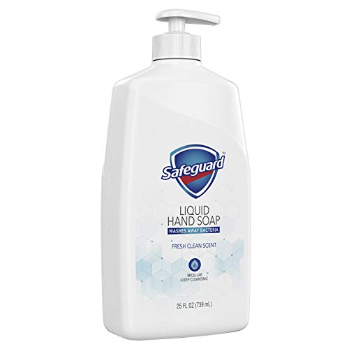 Safeguard Liquid Hand Soap, Micellar Deep Cleansing, Fresh Clean Scent | Washes Away Bacteria - 25 Ounce Bottle (Pack of 1)