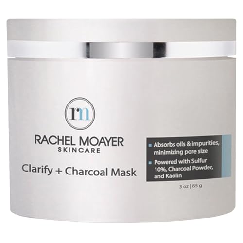 Rachel Moayer Clarify & Charcoal Mask - Detoxifying Charcoal Face Mask for Blackheads & Pore Cleansing, Activated Charcoal Face Mask
