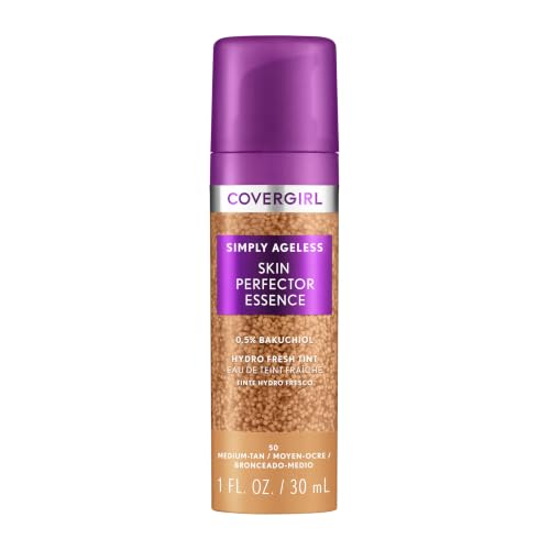 Covergirl Simply Ageless Skin Perfector Foundation 50 Medium-Tan 1oz, Tinted Skincare Makeup Hybrid