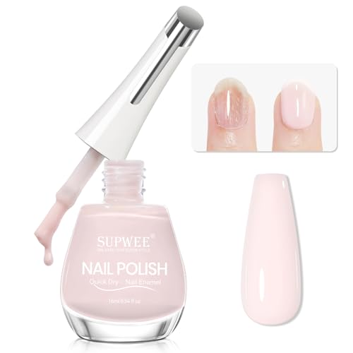 SUPWEE Quick Dry Milky Pink Nail Strengthener & Repair Polish