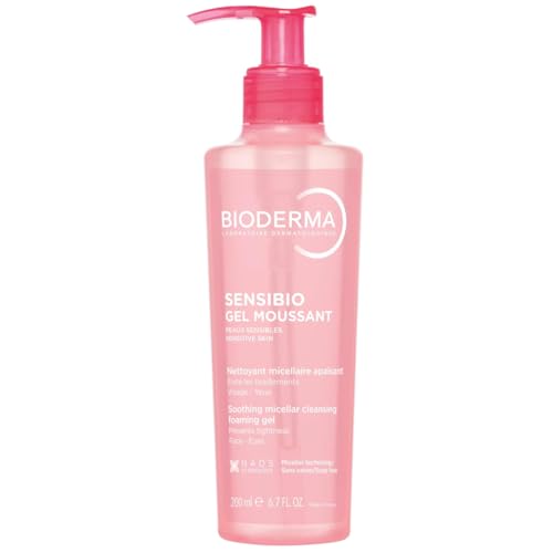 Bioderma Sensibio Foaming Gel Cleansing & Makeup Remover for Sensitive Skin Unscented 6.67 Fl Oz