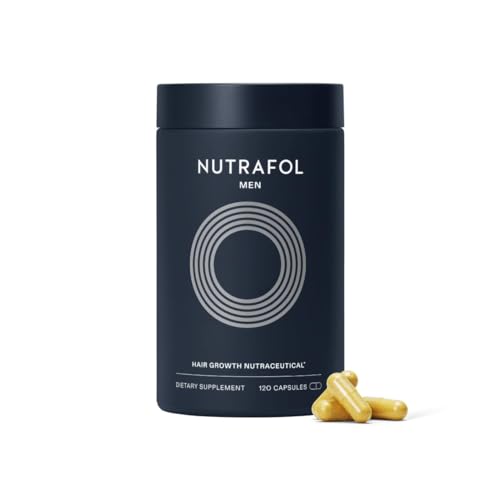 Nutrafol Men's Hair Growth Supplements, Clinically Tested for Visibly Thicker Hair and Scalp Coverage, Dermatologist Recommended - 1 Month Supply