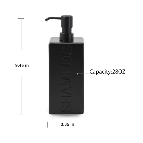 Rectangular Resin Dispenser Premium Bathroom Shampoo Conditioner Body Wash Bottle Modern Refillable Pump Design