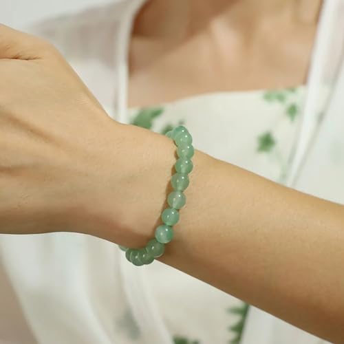 Jade Bracelet for Women 8mm Green Aventurine Bracelets Jade Bead Bracelet Women's Stretch Bracelets Green Jade Bracelet Jade Jewelry for Women Girls