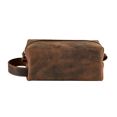 Londo Genuine Leather Travel Toiletry, Makeup, Shaving Organizer Bag - Dopp Kits - Unisex
