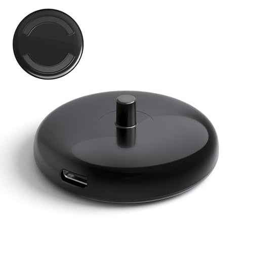 Charger Base Compatible with Philips Sonicare Electric Toothbrush HX Series, Ultra-Thin Type C Travel Charger for Philips HX3000/ HX6000/ HX8000/ HX9000 Series, Fast Charging Portable, Black