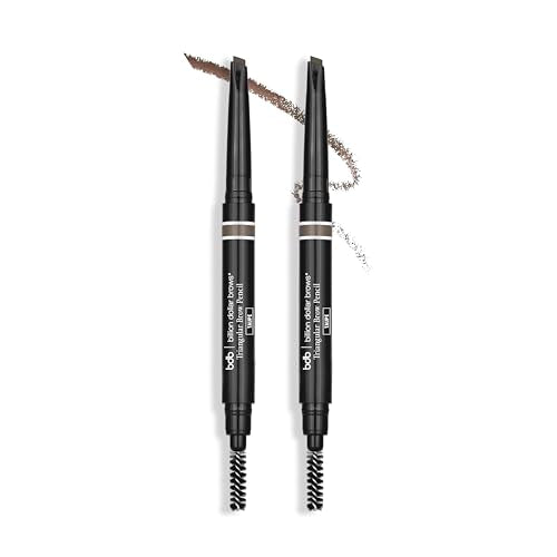 Billion Dollar Brows Triangular Eyebrow Pencil 2-Pack Taupe Retractable & Water-Resistant