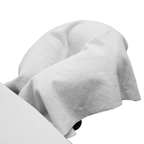 10 Pack Body Linen Organic Cotton Flannel Draped Face Cradle Covers Made in The USA. Thick, Soft, Large and no Lines on Clients Forehead. Faster Changing Between Clients ? White