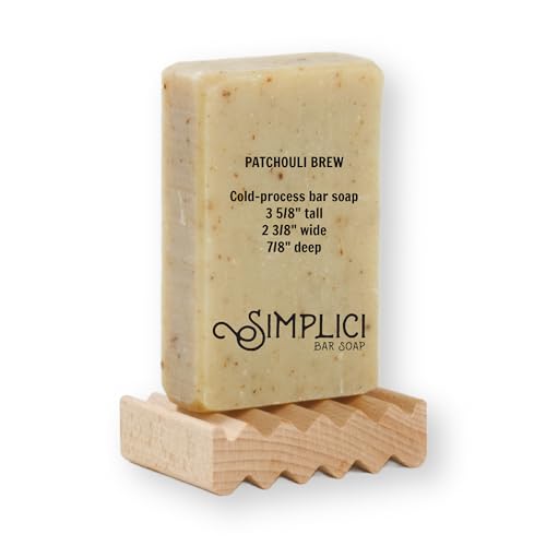 Simplici Patchouli Brew Natural Soap (exfoliating + pure essential oils) 6 Bar Value Bag. Palm Free.