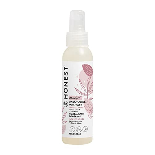 The Honest Company Conditioning Hair Detangler , Leave-in Conditioner + Fortifying Spray , Tear-free, Cruelty-Free, Hypoallergenic , Almond Nourishing, 4 fl oz