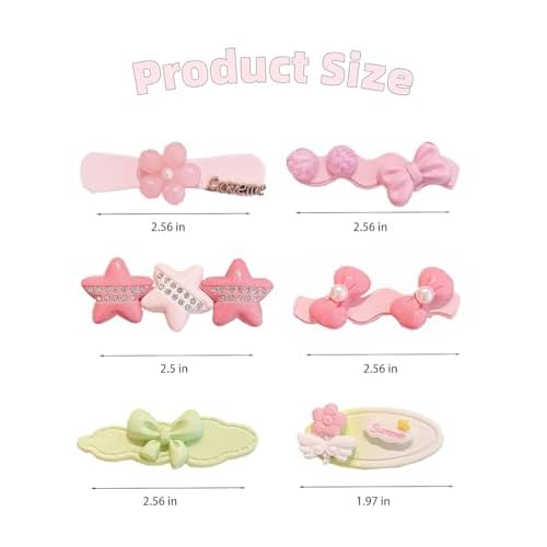 3 pack Cute Hair Clips for Girls Hair Accessories 2.36 inch Fashion Design Resin Hair Clips for Teen girl,Girl,Women