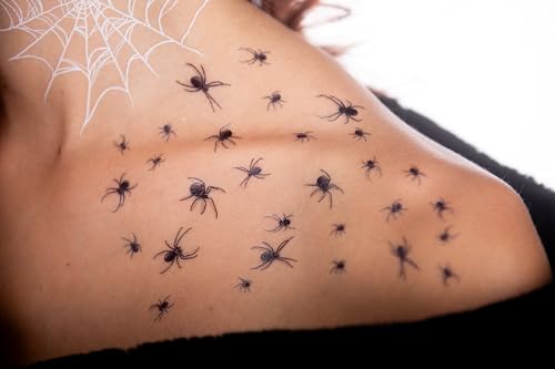 Halloween Spider Web Face Tattoos - 2 Complete Looks