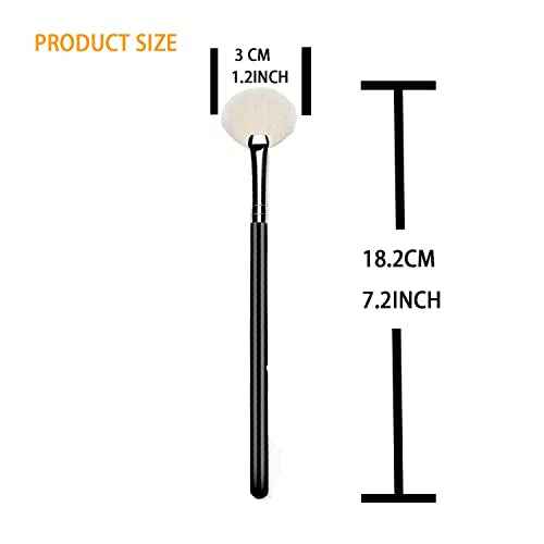 Highlighter Brush Fan Brush for Face Highlighting, Buffing and Blending With Powder Cream, Blusher Highlighter Applicator Makeup Tool