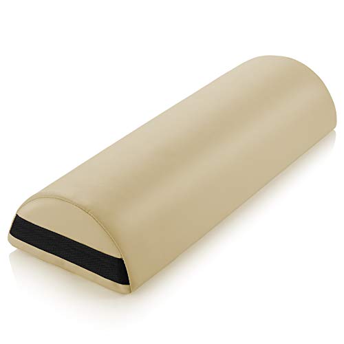 Saloniture Jumbo Half Round Massage Table Bolster Pillow - 26x9x4.5 Inch, Cream