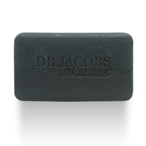 Dr Jacobs Naturals, Triple Milled Loofah Exfoliating Castile Bar Soap (Pack of 6) - Free of Parabens, Sulfates, Synthetics, Gltuen and GMO (Muddy Charcoal)