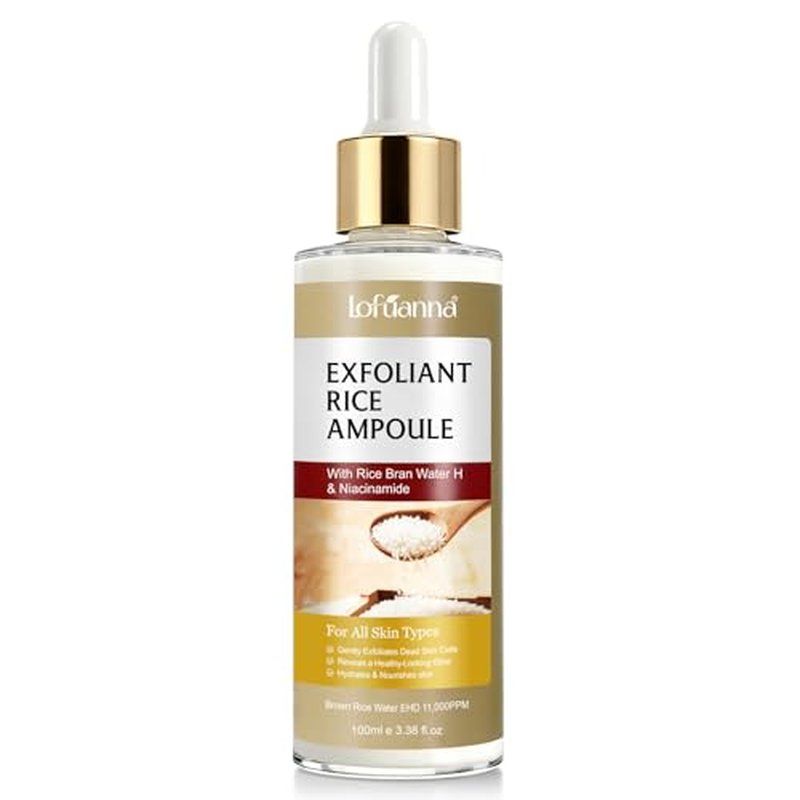 White Rice Peeling Glow Ampoule - Rice Exfoliator for Face & Body - Gentle Remove Dead Skin, Blackheads, Refine Pores & Provide Deep Hydration for All Skin Types, 100ml