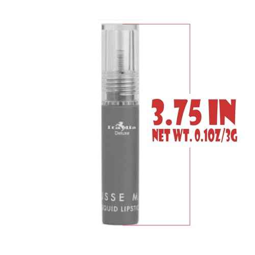 Italia Deluxe Pick 1 Mousse Matte Liquid Lipstick Comfortable Velvet Finish & Zipper Bag (190-01 : ALMOND, Full Size)