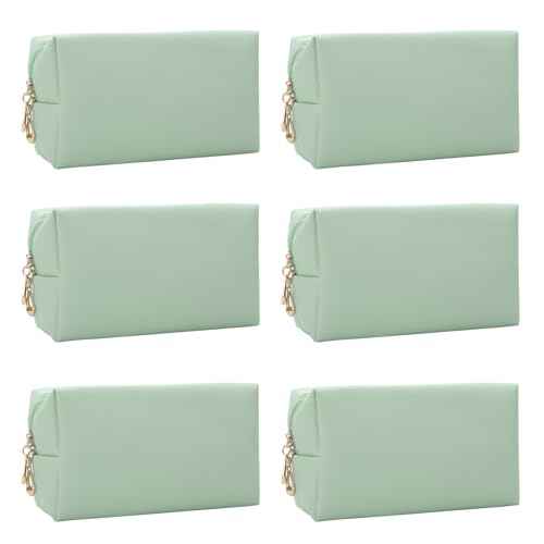 Bridesmaid Proposal Gifts Letter Cosmetic makeup bag bulk for Wedding Party Favors Bachelorette party decorations Toiletry Organizer Bag Makeup Case Gift (6, sage green)