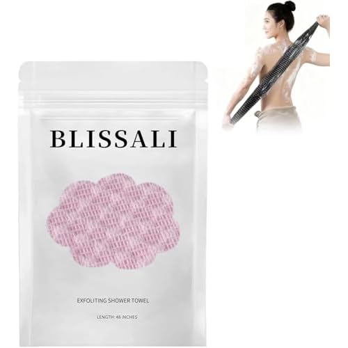 Exfoliating Bath Towel, Premium Microfibre Scrub Towel, Luxury Exfoliating Bath Towel Set, 2-in-1 Exfoliating Towel - Body Scrubber, Double-Sided, Suitable for All Skin Types (Pink)