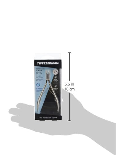 Tweezerman Rockhard Cuticle Nipper - 1/2 Jaw Stainless Steel Precision Trimmer