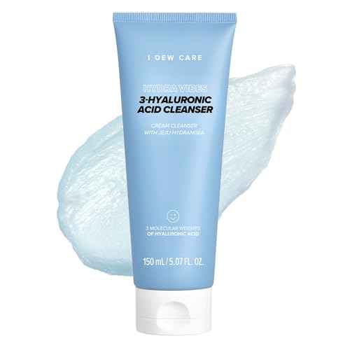 I DEW CARE Foam Cleansing - Hydra Vibes 3-Hyaluronic Acid Cleanser | Hyaluronic Acid, Moisturizing, Korean Glass Smoother Skin Care, Vegan, Cruelty-Free, Illuminating, 5.07 FL Oz