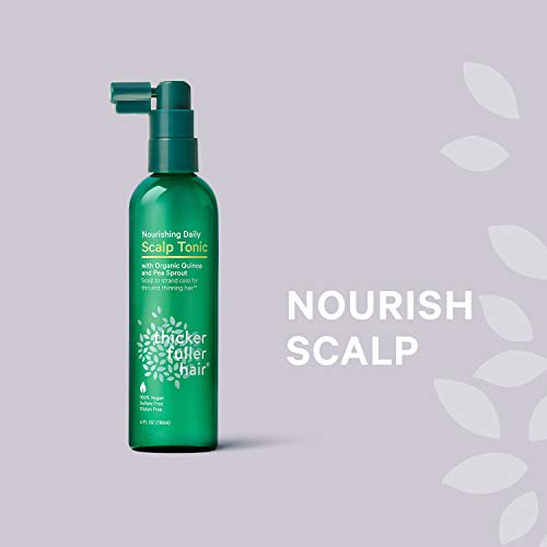 Thicker Fuller Hair Nourishing Daily Scalp Tonic, Green, 4 Fl Oz (Tónico)