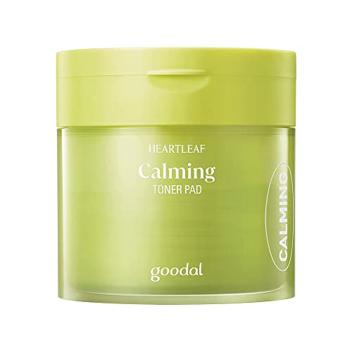 GOODAL Heart Leaf Calming Toner Pad for All Skin Types, Houttuynia Cordata Intense Calming Care, Deeply Moisturizing, Instantly Hydrating, and Toning (2022 Ver.)