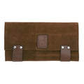 VOCOSTE Barber Scissor Roll-Up Bag with 12 Pockets, Brown