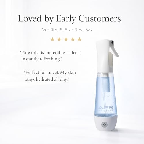 Hydrogen Nano Mist Spray Bottle for Face & Hair ? Portable Facial Mister for Continuous Fine Mist Hydration & Antioxidant Skin Care