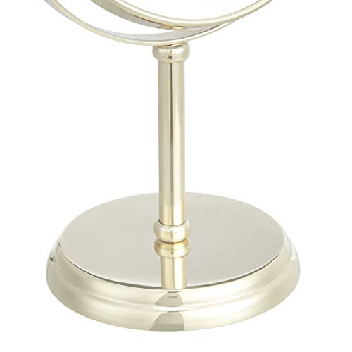 Double-Sided Tabletop Vanity Mirror with 1X/5X Magnification - Gold