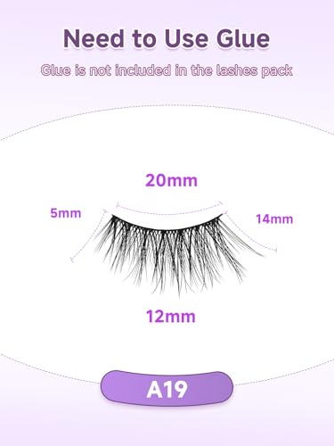Half Lashes Cat Eye 14mm Wispy 3D Volume - 7 Pairs