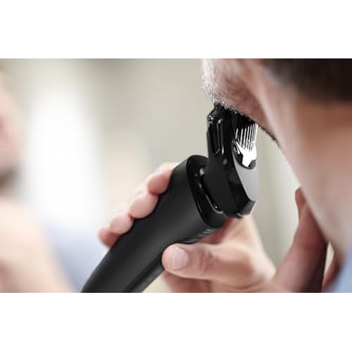 Philips Norelco Shaver 6000, Rechargeable Wet & Dry Shaver with 2-in-1 Click On Beard Styler (5 Length Settings) and Precision Trimmer, S6600/90 (Renewed)