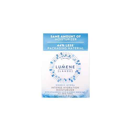 Lumene Nordic Hydra [Lahde] Intense Hydration Moisturizer - Lightweight Plumping Face Cream for Dry Skin - Enriched with Arctic Spring Water + Hyaluronic Acid for Instant Moisture (1.7 oz)