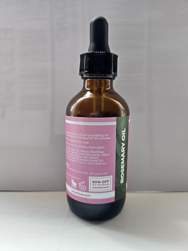Organic Rosemary Hair Growth Oil for Thicker, Fuller Hair - 2 oz