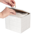 White Faux Leather Face Towel Holder Box XL