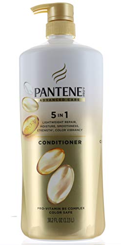 Set Pantene Advanced Care Shampoo and Conditioner 5 in 1 Moisture, Strength, Smoothness, Pro-vitamin B5 Complex 38.2 FL/OZ each - Packaging May Vary